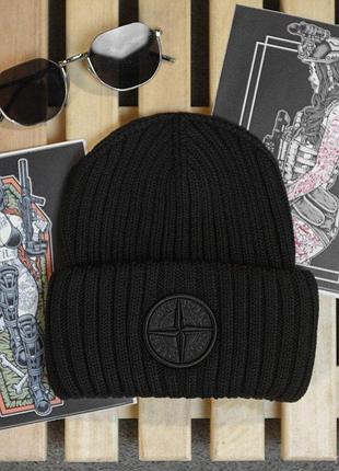 Шапка stone island black вт4730