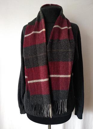 Шерстяной шарф 100% pure new wool woolmark