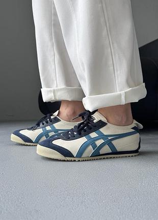 😍 женские кроссовки asics onitsuka tiger mexico beige/blue 📦