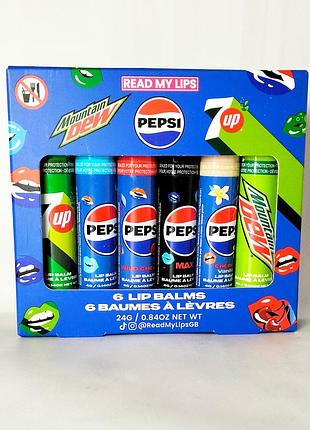 Детский набор бальзамов для губ read my lips pepsi 6 шт.