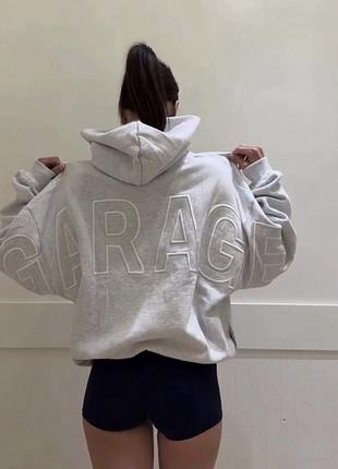Худі жіноче garage сіре з капюшоном