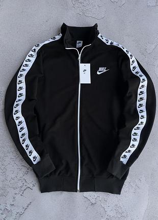 Мужская кофта nike черная с белым лампасом найк олимпийка весна / осень s / m / l / xl / xxl