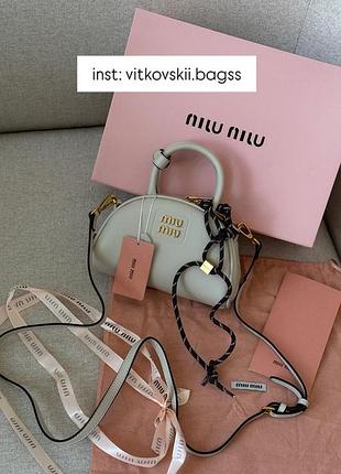 Сумочка leather top-handle bag white🤍