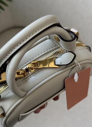 Сумочка leather top-handle bag white🤍 3