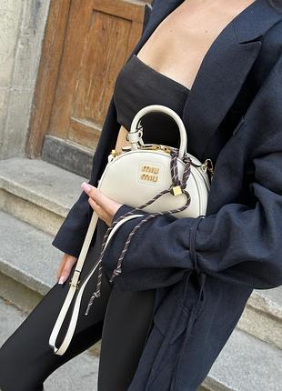 Сумочка leather top-handle bag white🤍 7