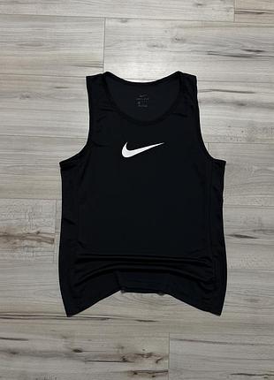 Нова чорна спортивна майка найк nike dri-fit training tank top, l, оригінал