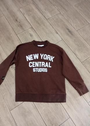 Світшот підлітковий new york central studios коричневий фірма zara