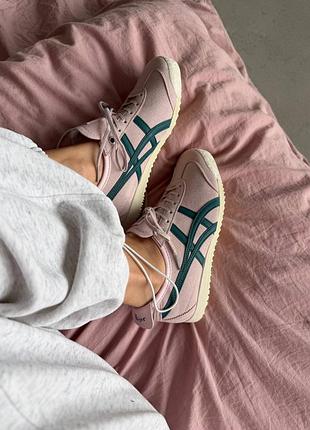 Кроссовки женские asics onitsuka tiger | crystal pink / spruce green premium