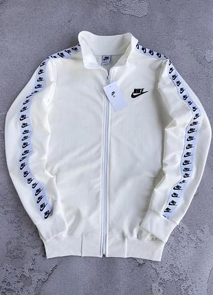 Кофта nike белая/молочная мужская демисезонная с лампасом s / m / l / xl / xxl