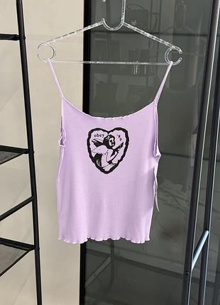 Obey love note drey tank orchid petal m