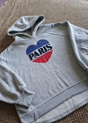 Худі жіноче zara сіре з принтом paris