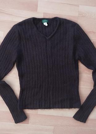 Теплый ангоровый свитер j.crew s-m темный шоколад