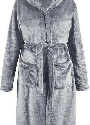 Халат флисовый с капюшоном soho gray blue xl