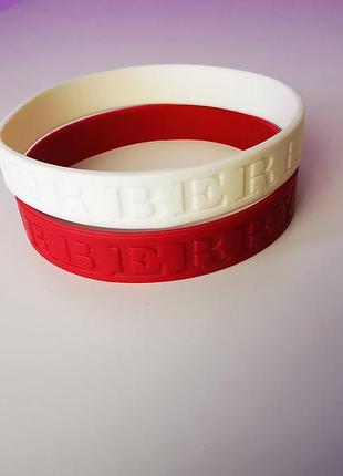 Силіконові браслети burberry sport  окруж 21 см / комплект 2 шт.