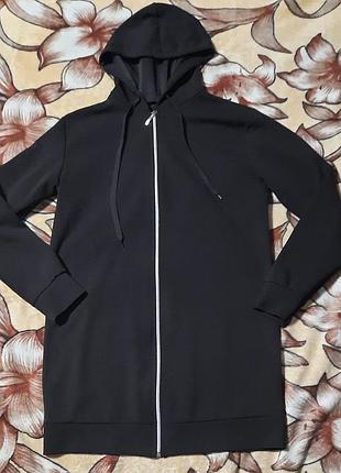 Легкий удлиненный кардиган на молнии с капюшоном (италия, р. 50-52 / l-xl)