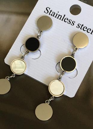Серьги из медицинского золота stainless steel, xuping позолоченные