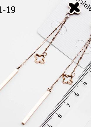 Серьги из медицинского золота stainless steel, xuping позолоченные