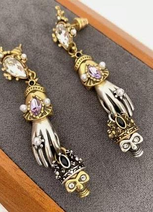 Сережки alexander mcqueen з медичної сталі stainless steel
