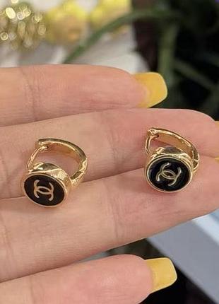 Серьги шанель из медицинского золота stainless steel