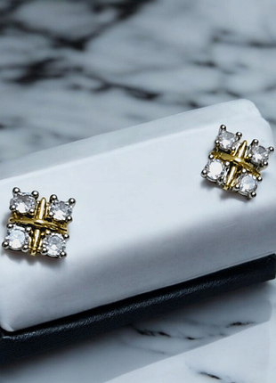 Серьги тиффани из медицинского золота stainless steel, xuping позолоченные