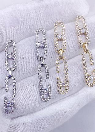 Серьги из медицинского золота stainless steel, xuping позолота белым золотом