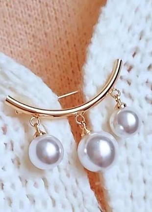 Стильная брошка pearls 3