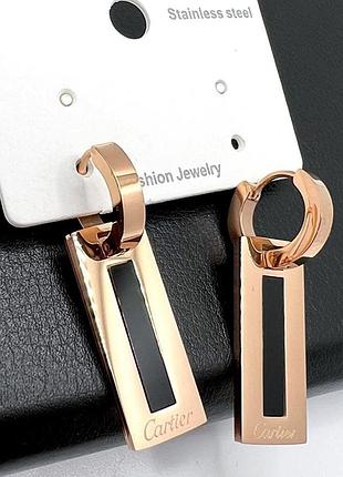 Серьги картье из медицинского золота stainless steel, xuping позолоченные