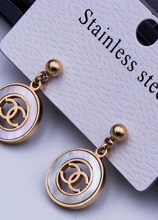 Серьги из медицинского золота stainless steel, xuping позолоченные