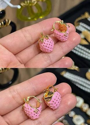 Серьги луи виттон lv из медицинского золота stainless steel, лимонная позолота