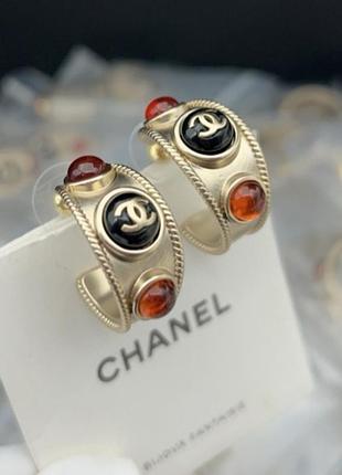 Серьги шанель из медицинского золота stainless steel