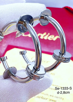 Серьги картье гвоздь из медицинского золота stainless steel, xuping