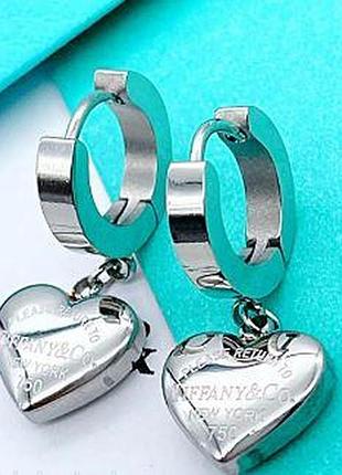 Серьги тиффани из медицинского золота stainless steel, xuping позолоченные