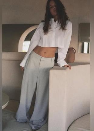 Брюки жіночі zara світло-сірі легкі штани палаццо хс