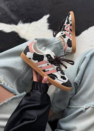 Кроссовки женские adidad samba | cow print / pink premium