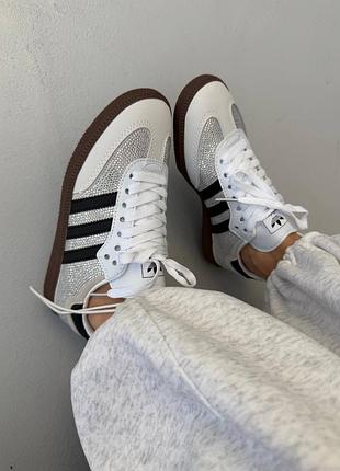 Кросівки жіночі adidas samba | light grey swarovski