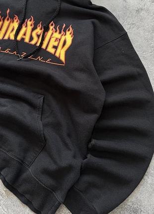 Худі thrasher чорне з принтом, розмір m