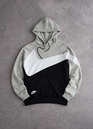 Худі nike сіре/чорне big swoosh найк s / m / l / xl / xxl турція