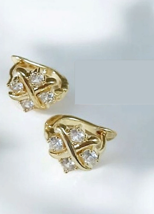 Серьги тиффани из медицинского золота stainless steel, xuping позолоченные