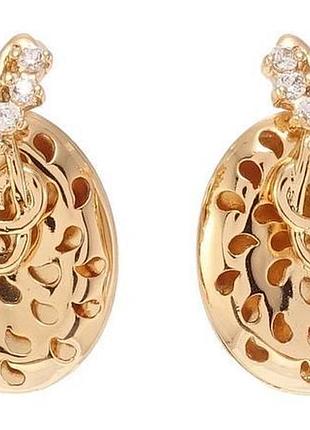 Сережки-гвоздики мелодія розмір: 1,8 см, медзолото, медичне золото, позолочені