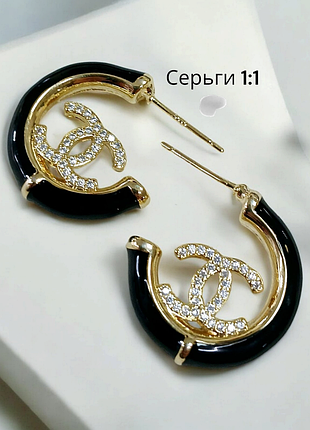 Серьги шанель из медицинского золота stainless steel