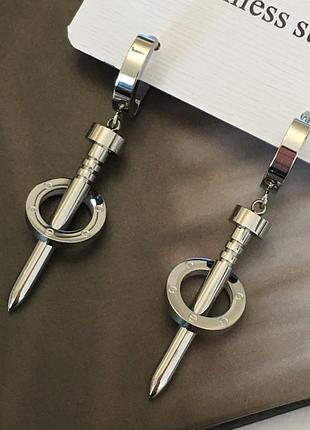 Сережки цвяхи з медичного золота stainless steel, xuping позолочені