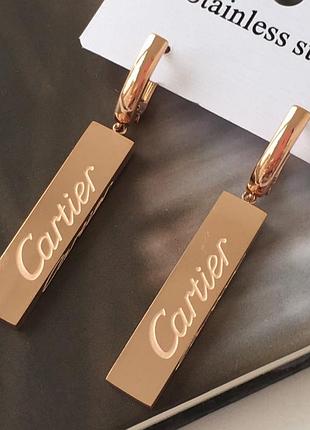 Серьги картье из медицинского золота stainless steel, xuping позолоченные
