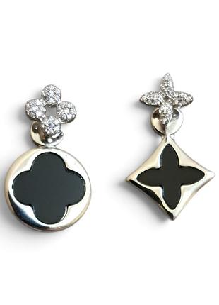 Сережки луї віттон із медичного золота stainless steel, xuping
