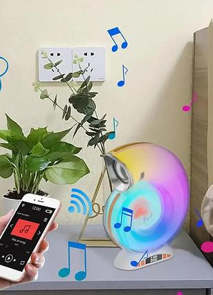 Бездротова розумна колонка нічник равлик conch music light 4 в 1 портативний rgb світильник з bluetooth