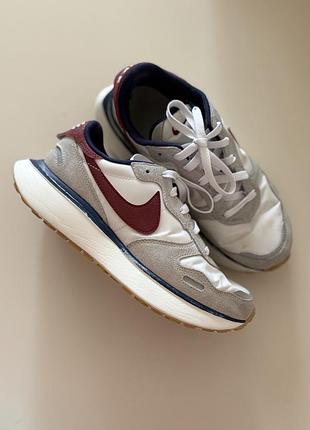 Кросівки nike phoenix waffle сірі з бордовим