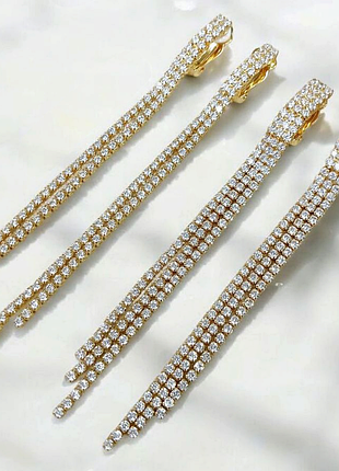 Серьги клипсы двойные stainless steel