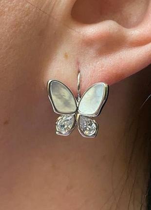 Сережки метелики з медичного золота stainless steel