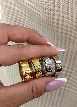 Серьги картье лав из медицинского золота stainless steel, xuping серебряного цвета