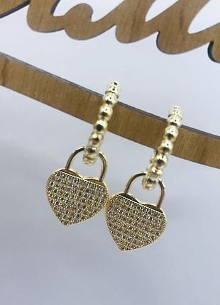 Серьги с фианитами. размер 2,7 см, медицинская сталь design by korea 925 silver