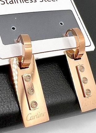 Сережки з медичного золота stainless steel, xuping позолочені